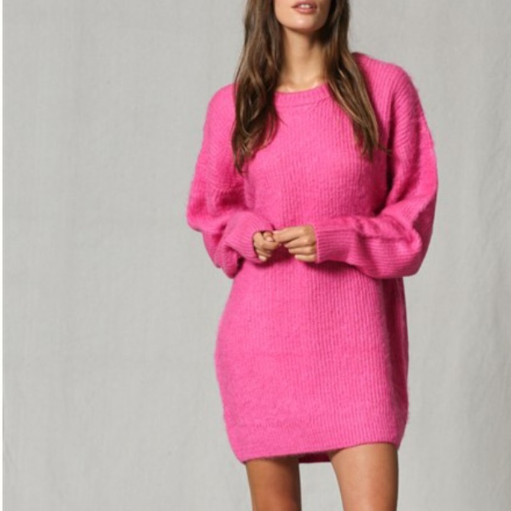 Hot Pink Sweater Dress